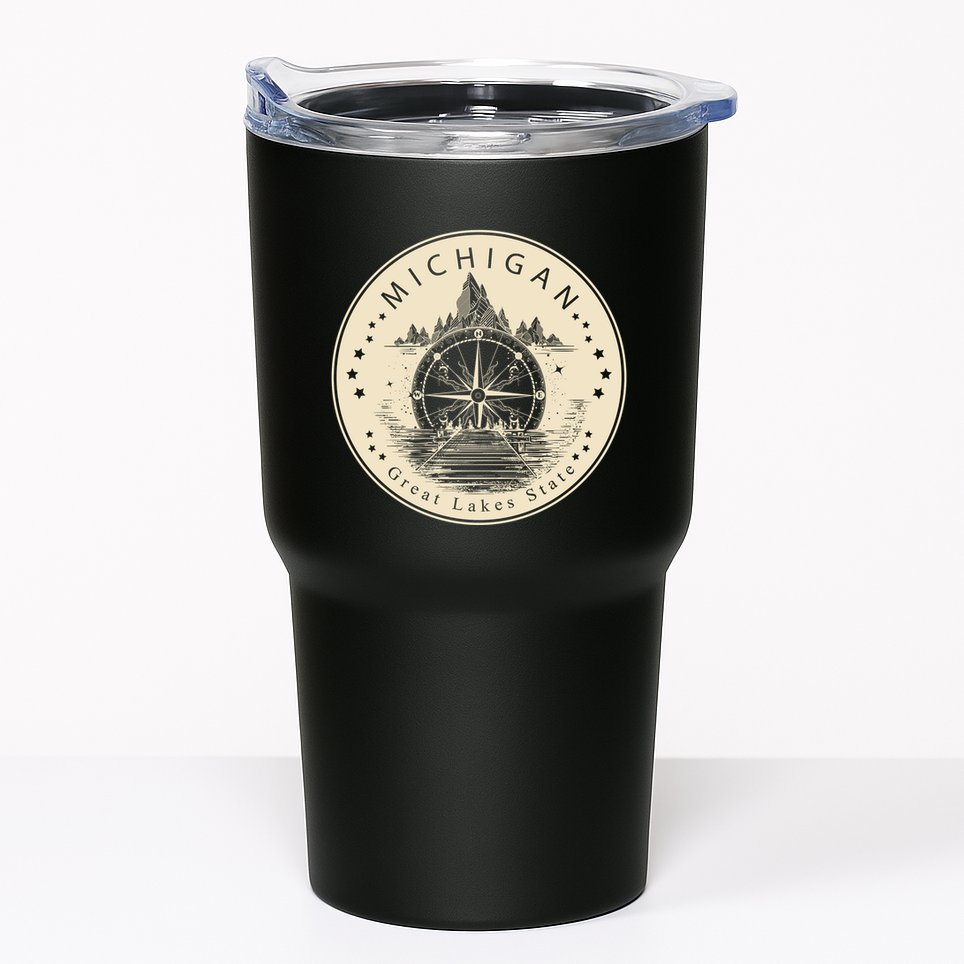 Michigan Compass Great Lake State MI Pride USA Tumbler