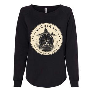 Michigan Compass Great Lake State MI Pride USA Womens California Wash Sweatshirt