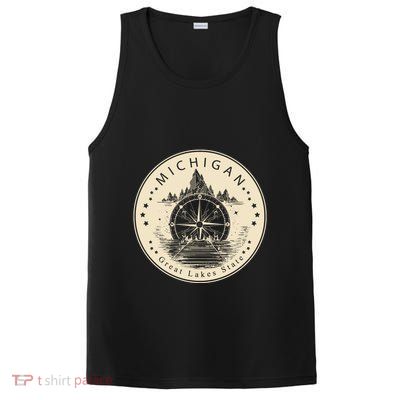 Michigan Compass Great Lake State MI Pride USA PosiCharge Competitor Tank