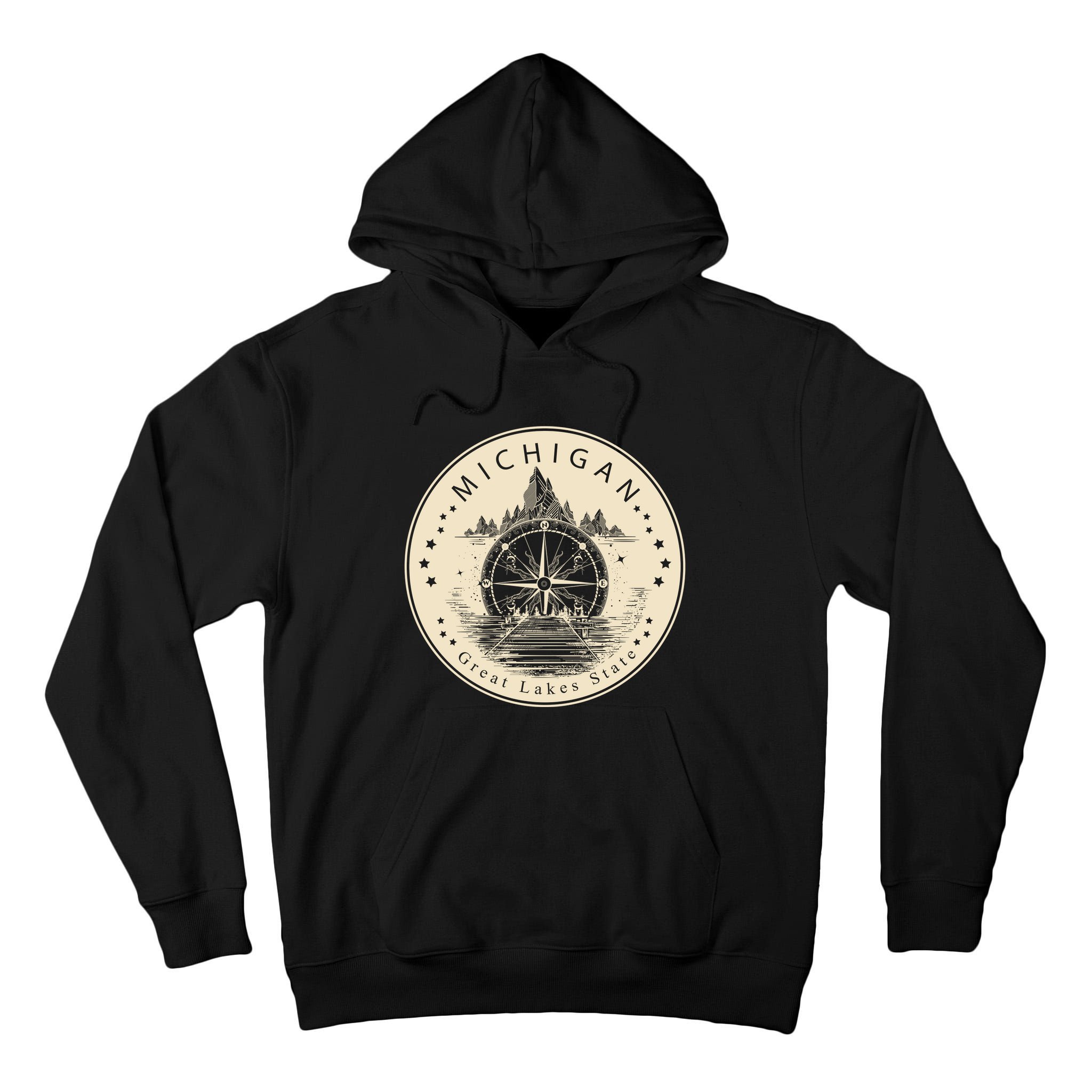 Michigan Compass Great Lake State MI Pride USA Tall Hoodie