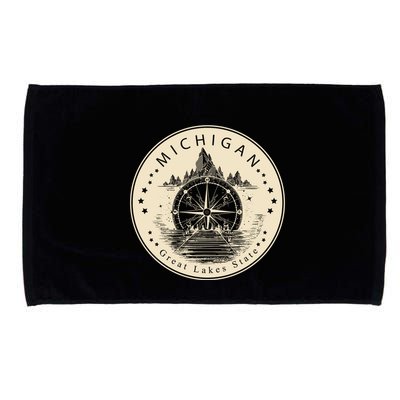 Michigan Compass Great Lake State MI Pride USA Microfiber Hand Towel