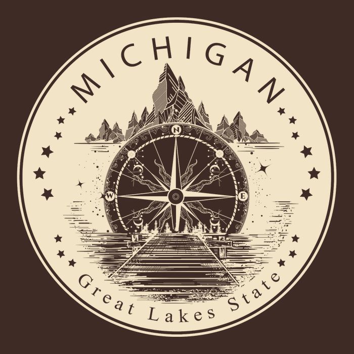 Michigan Compass Great Lake State MI Pride USA Beanie
