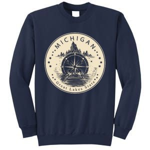 Michigan Compass Great Lake State MI Pride USA Sweatshirt