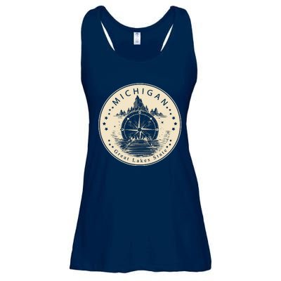 Michigan Compass Great Lake State MI Pride USA Ladies Essential Flowy Tank