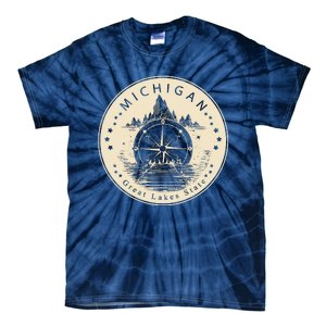 Michigan Compass Great Lake State MI Pride USA Tie-Dye T-Shirt