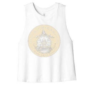 Michigan Compass Great Lake State MI Pride USA Women's Racerback Cropped Tank