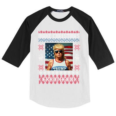 Make Christmas Great Again Trump Christmas Gift Kids Colorblock Raglan Jersey