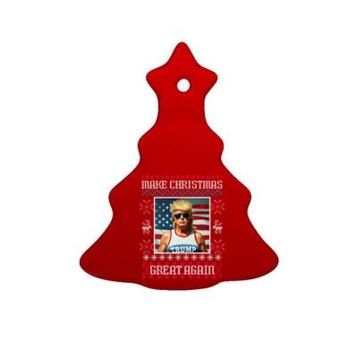 Make Christmas Great Again Trump Christmas Gift Ceramic Tree Ornament