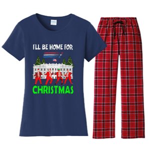 Make Christmas Great Again Trump Santa Hat Sunglasses Women's Flannel Pajama Set