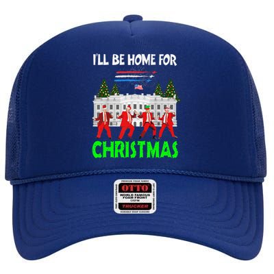 Make Christmas Great Again Trump Santa Hat Sunglasses High Crown Mesh Back Trucker Hat