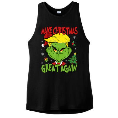 Make Christmas Great Again Funny Santa Trump 2024 Ladies PosiCharge Tri-Blend Wicking Tank