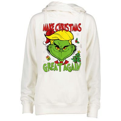 Make Christmas Great Again Funny Santa Trump 2024 Womens Funnel Neck Pullover Hood