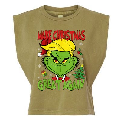 Make Christmas Great Again Funny Santa Trump 2024 Garment-Dyed Women's Muscle Tee