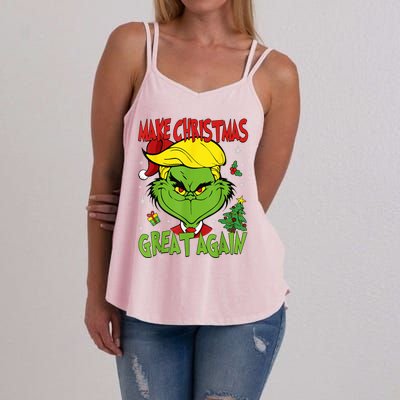 Make Christmas Great Again Funny Santa Trump 2024 Women's Strappy Tank