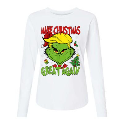 Make Christmas Great Again Funny Santa Trump 2024 Womens Cotton Relaxed Long Sleeve T-Shirt