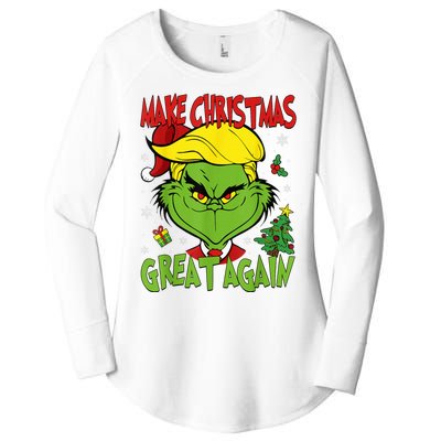 Make Christmas Great Again Funny Santa Trump 2024 Women's Perfect Tri Tunic Long Sleeve Shirt