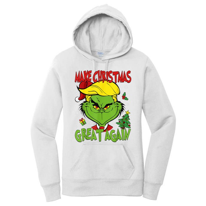 Make Christmas Great Again Funny Santa Trump 2024 Women's Pullover Hoodie