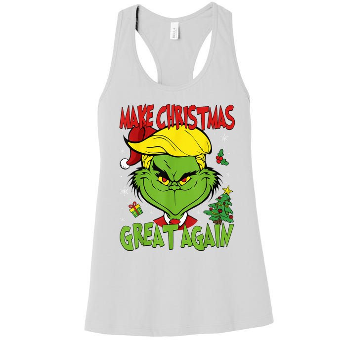 Make Christmas Great Again Funny Santa Trump 2024 Women's Racerback Tank