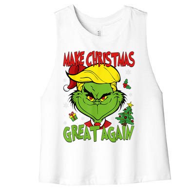 Make Christmas Great Again Funny Santa Trump 2024 Women's Racerback Cropped Tank