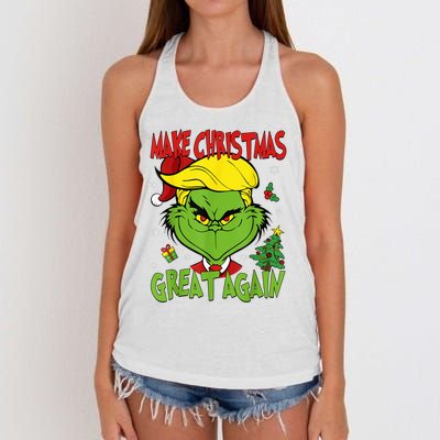 Make Christmas Great Again Funny Santa Trump 2024 Women's Knotted Racerback Tank