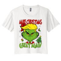 Make Christmas Great Again Funny Santa Trump 2024 Women's Crop Top Tee