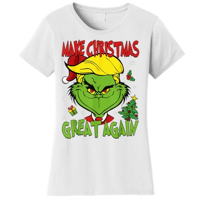 Make Christmas Great Again Funny Santa Trump 2024 Women's T-Shirt