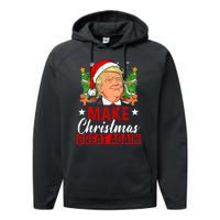 Make Christmas Great Again Trump Ugly Christmas Sweate Performance Fleece Hoodie