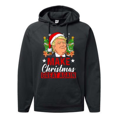 Make Christmas Great Again Trump Ugly Christmas Sweate Performance Fleece Hoodie