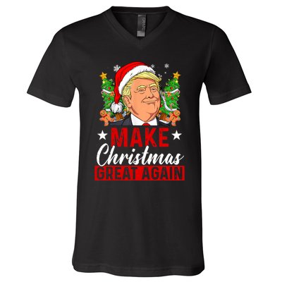 Make Christmas Great Again Trump Ugly Christmas Sweate V-Neck T-Shirt