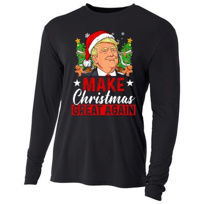 Make Christmas Great Again Trump Ugly Christmas Sweate Cooling Performance Long Sleeve Crew