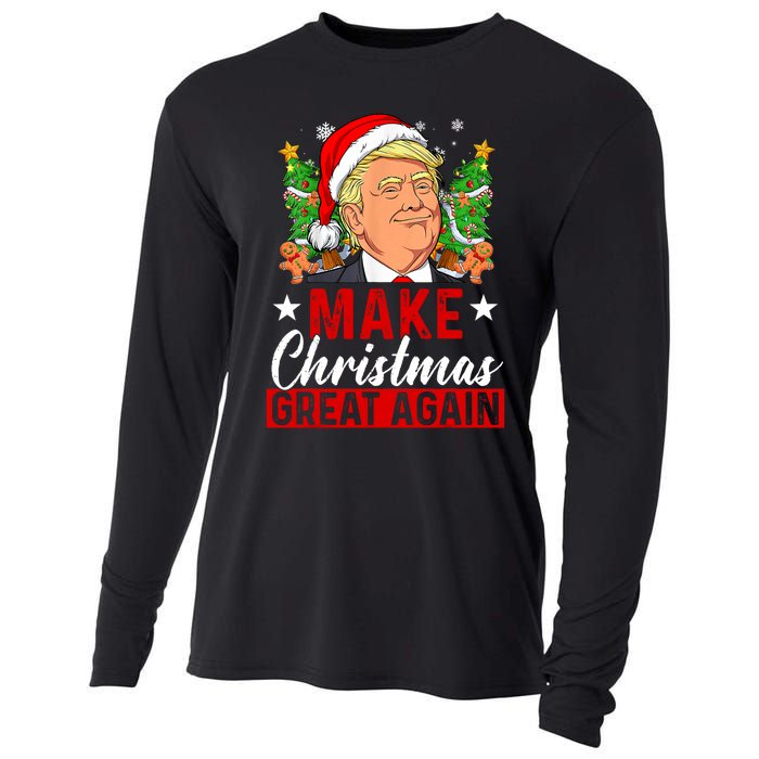 Make Christmas Great Again Trump Ugly Christmas Sweate Cooling Performance Long Sleeve Crew