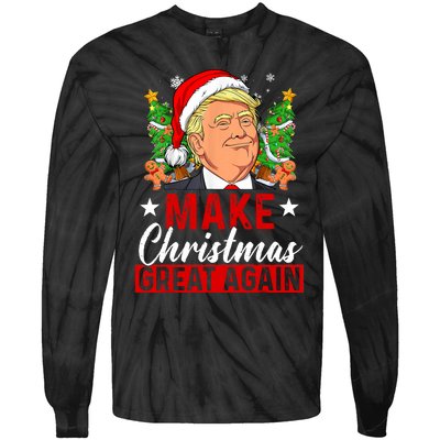 Make Christmas Great Again Trump Ugly Christmas Sweate Tie-Dye Long Sleeve Shirt