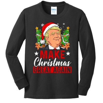 Make Christmas Great Again Trump Ugly Christmas Sweate Kids Long Sleeve Shirt