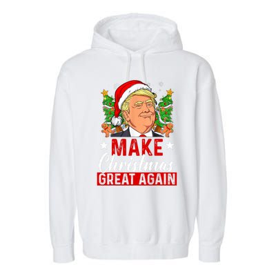 Make Christmas Great Again Trump Ugly Christmas Sweate Garment-Dyed Fleece Hoodie