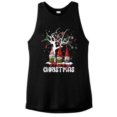 Merry Christmas Gnomes Xmas Family Ladies PosiCharge Tri-Blend Wicking Tank