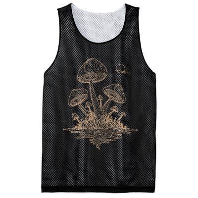 Mushroom Cottagecore Goblincore Aesthetic Fungi Mesh Reversible Basketball Jersey Tank