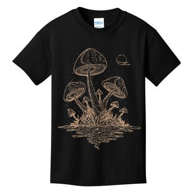 Mushroom Cottagecore Goblincore Aesthetic Fungi Kids T-Shirt