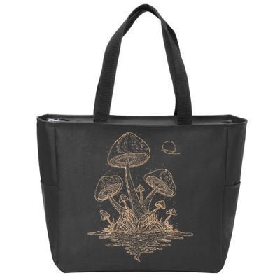 Mushroom Cottagecore Goblincore Aesthetic Fungi Zip Tote Bag