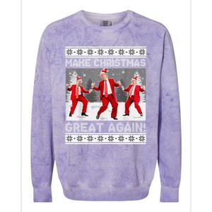 Make Christmas Great Again Santa Trump Dance Ugly Sweater Colorblast Crewneck Sweatshirt