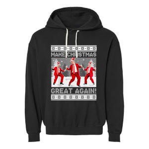 Make Christmas Great Again Santa Trump Dance Ugly Sweater Garment-Dyed Fleece Hoodie