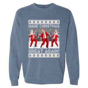 Make Christmas Great Again Santa Trump Dance Ugly Sweater Garment-Dyed Sweatshirt