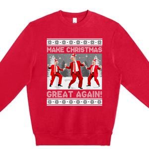 Make Christmas Great Again Santa Trump Dance Ugly Sweater Premium Crewneck Sweatshirt