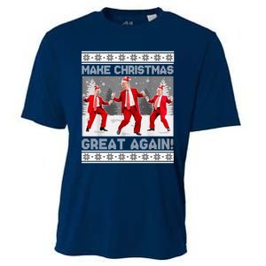 Make Christmas Great Again Santa Trump Dance Ugly Sweater Cooling Performance Crew T-Shirt