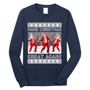 Make Christmas Great Again Santa Trump Dance Ugly Sweater Long Sleeve Shirt