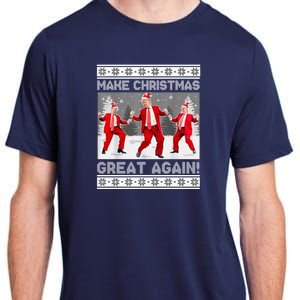 Make Christmas Great Again Santa Trump Dance Ugly Sweater Adult ChromaSoft Performance T-Shirt