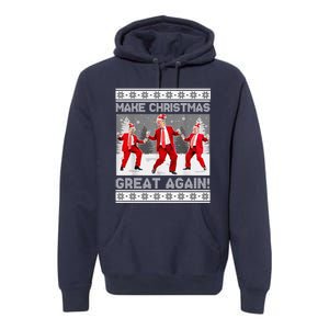 Make Christmas Great Again Santa Trump Dance Ugly Sweater Premium Hoodie