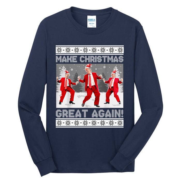 Make Christmas Great Again Santa Trump Dance Ugly Sweater Tall Long Sleeve T-Shirt