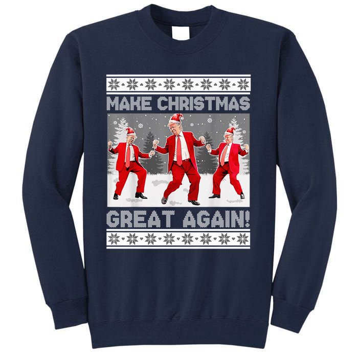 Make Christmas Great Again Santa Trump Dance Ugly Sweater Tall Sweatshirt