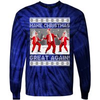 Make Christmas Great Again Santa Trump Dance Ugly Sweater Tie-Dye Long Sleeve Shirt