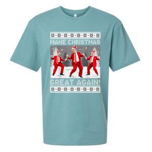 Make Christmas Great Again Santa Trump Dance Ugly Sweater Sueded Cloud Jersey T-Shirt